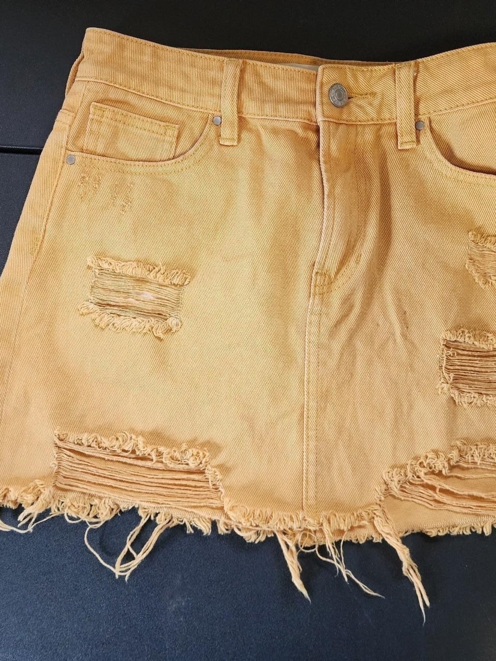 PacSun Mustard Yellow Denim Mini Skirt